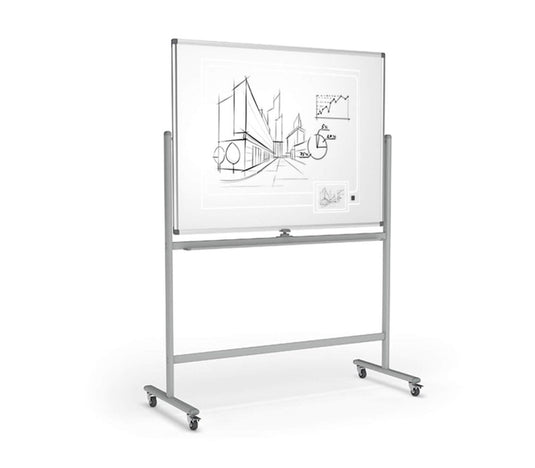Boyd Visuals Mobile Pivoting Whiteboard - Lacquered Steel