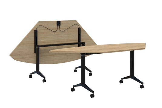 Jump Flip Trapezium Shape Meeting Table with Connectors