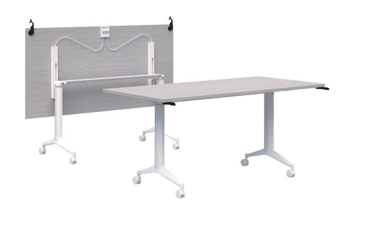 Jump Flip Meeting Table with Connectors - White Base
