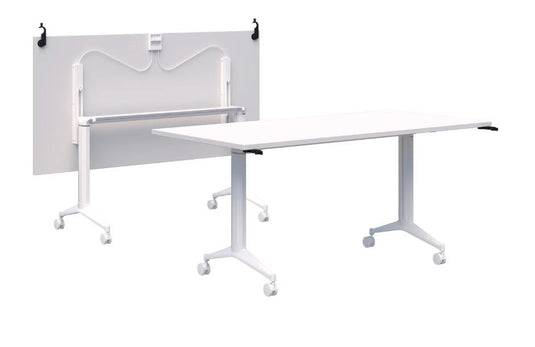 Jump Flip Meeting Table with Connectors - White Base