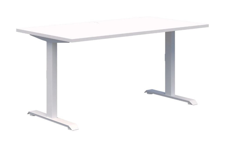 Load image into Gallery viewer, Pintari Fixed Height Straight Desk - White Frame
