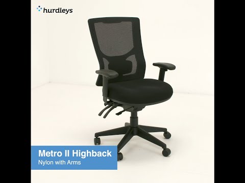 Load and play video in Gallery viewer, Buro Metro II High Back 24/7 Chair - Nylon Base
