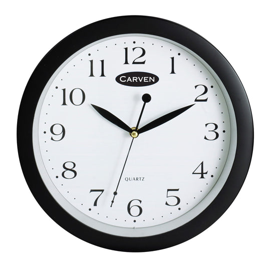 Carven Clock Round - Black Frame
