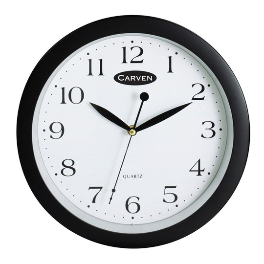 Carven Clock Round - Black Frame