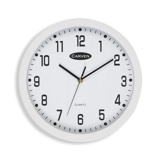Carven Clock Round - White Frame