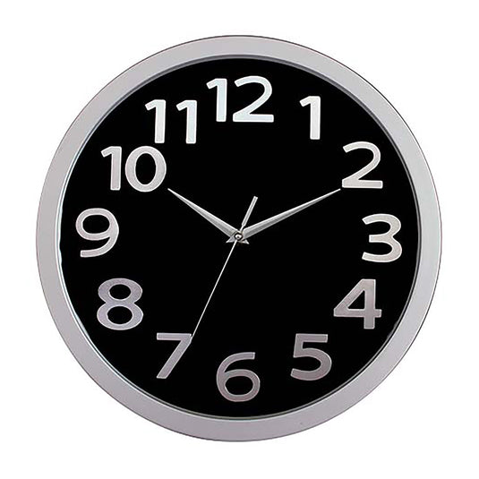 Carven Clock Round - Black/Silver