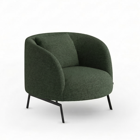 Green armchair on a white background