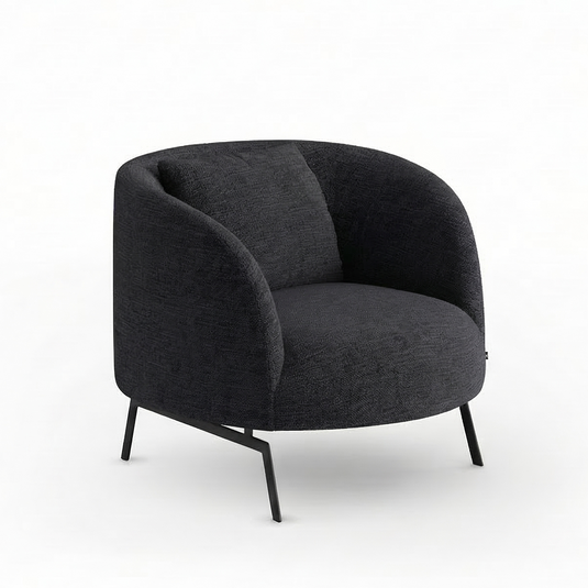 Dark gray armchair on a white background