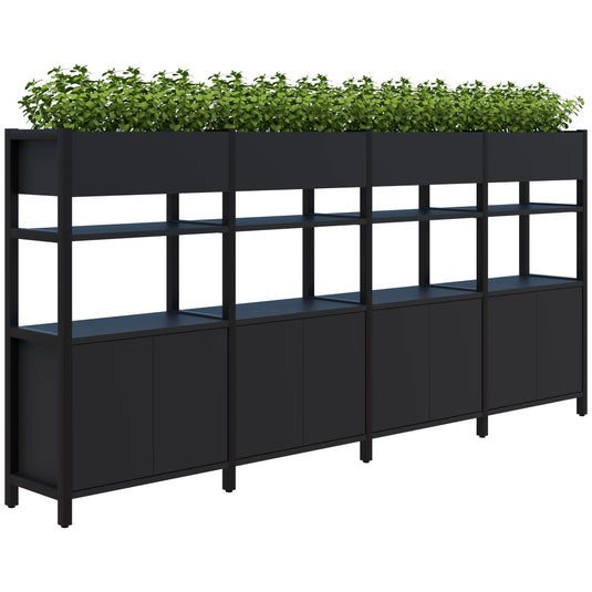 Accent Grid 40 Storage / Planter Display Wall - 4 Tier