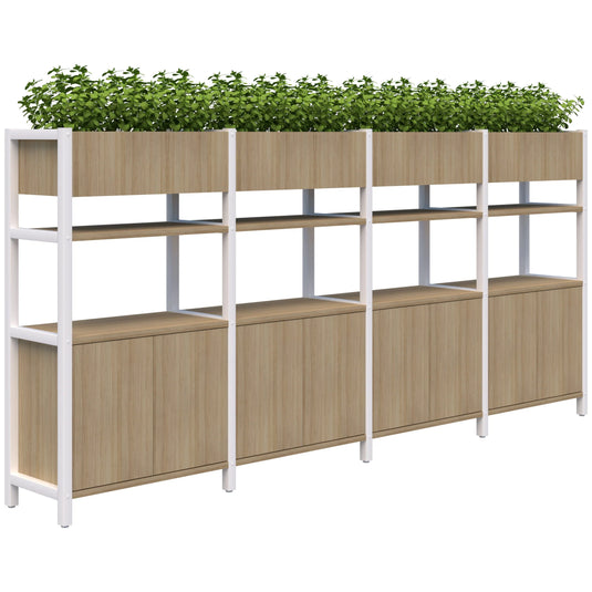 Accent Grid 40 Storage / Planter Display Wall - 4 Tier