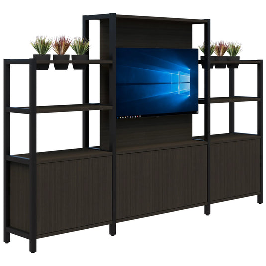 Accent Grid 40 TV/Planter Shelves with Artificial Plants