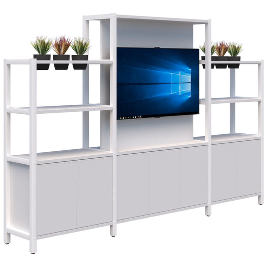 Accent Grid 40 TV/Planter Shelves with Artificial Plants