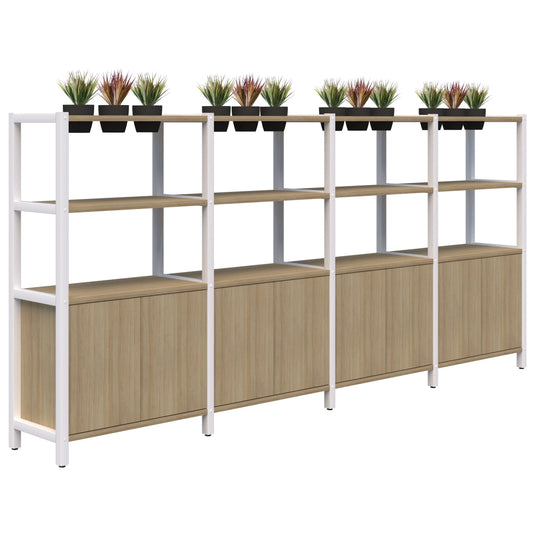 Grid 40 Storage/Planter Shelves - 4 Tier inc. Artifical Plants