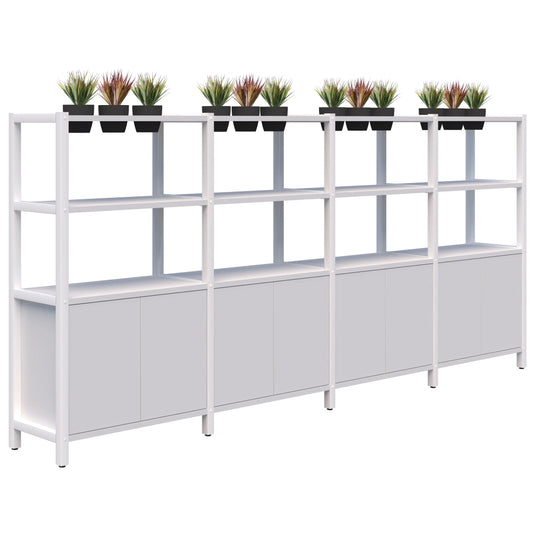 Grid 40 Storage/Planter Shelves - 4 Tier inc. Artifical Plants