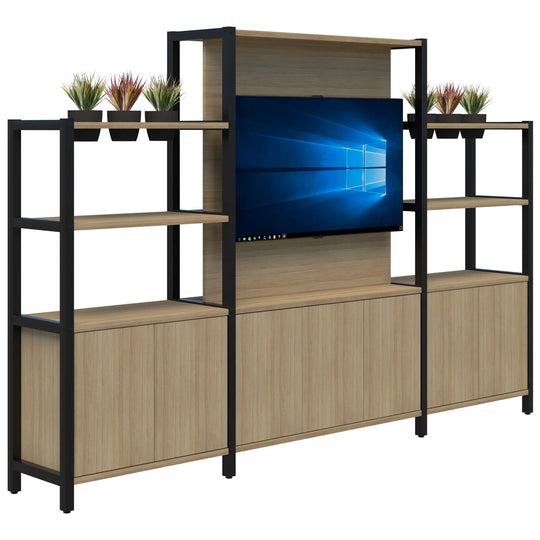 Accent Grid 40 TV/Planter Shelves with Artificial Plants