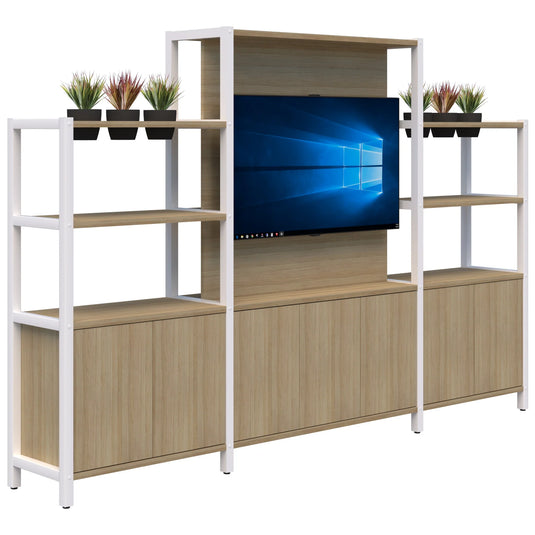 Accent Grid 40 TV/Planter Shelves with Artificial Plants