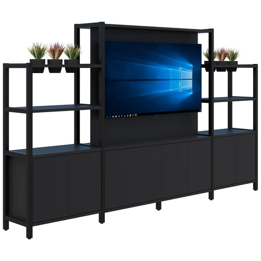 Accent Grid 40 TV/Planter Shelves with Artificial Plants