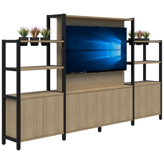 Accent Grid 40 TV/Planter Shelves with Artificial Plants