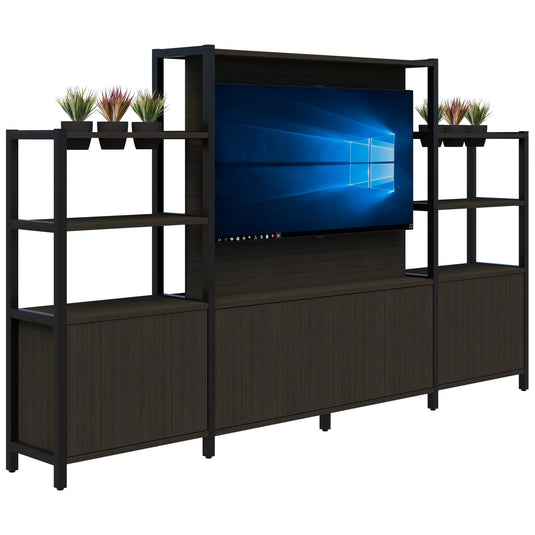 Accent Grid 40 TV/Planter Shelves with Artificial Plants