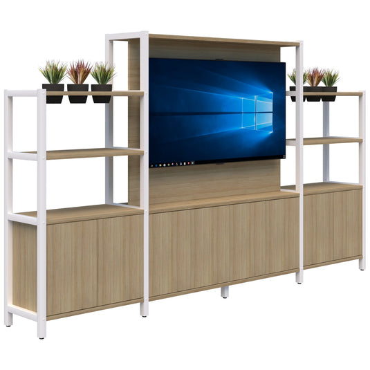 Accent Grid 40 TV/Planter Shelves with Artificial Plants