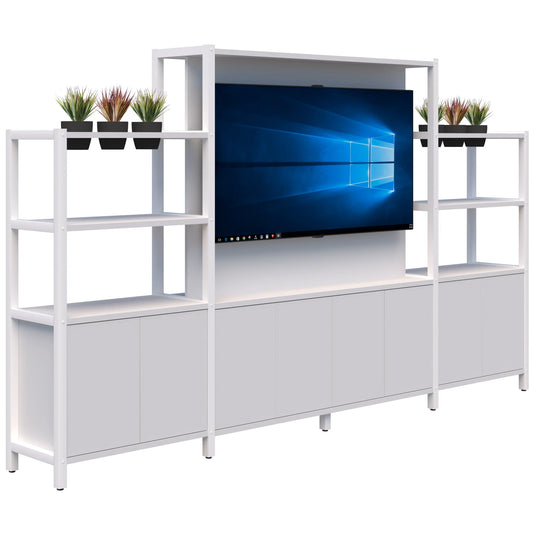 Accent Grid 40 TV/Planter Shelves with Artificial Plants