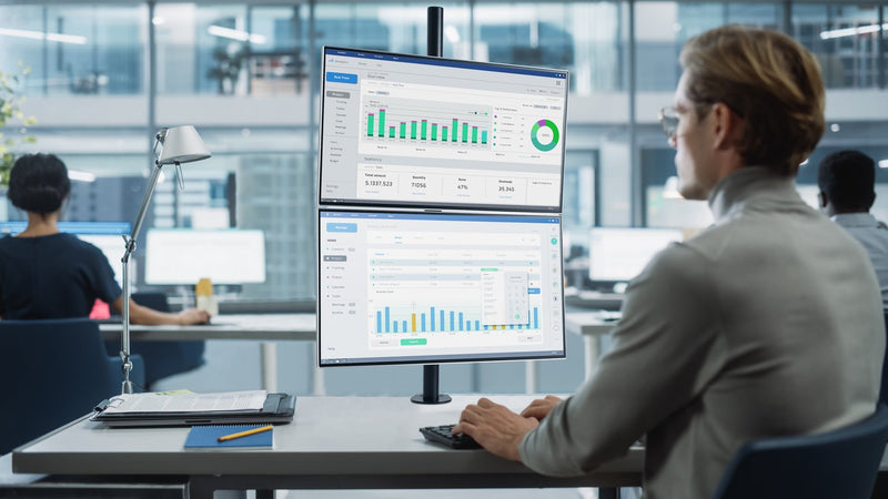 Load image into Gallery viewer, Kensington Universal Vertical Stacking Dual Monitor Arm
