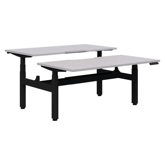 Pintari 2 Pod Back to Back Dual Motor - Standing Desk - Black Base