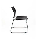 Black chair with transparent legs on a white background