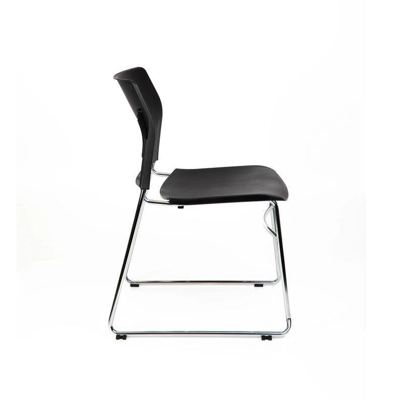 Load image into Gallery viewer, Black chair with transparent legs on a white background
