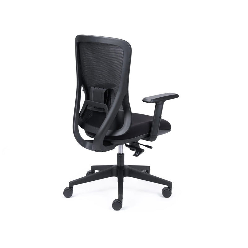 Load image into Gallery viewer, Black office chair on a white background
