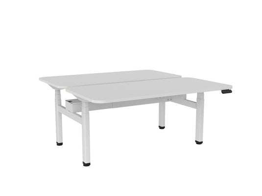 Knight Haven Electric Double Sided Desk - White Frame