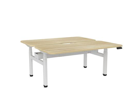 Knight Haven Electric Double Sided Desk - White Frame