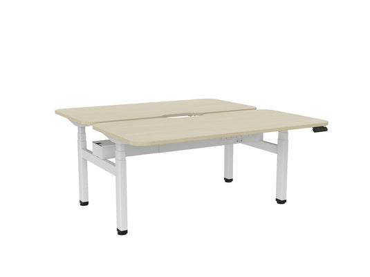 Knight Haven Electric Double Sided Desk - White Frame
