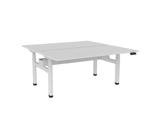 Knight Haven Electric Double Sided Desk - White Frame