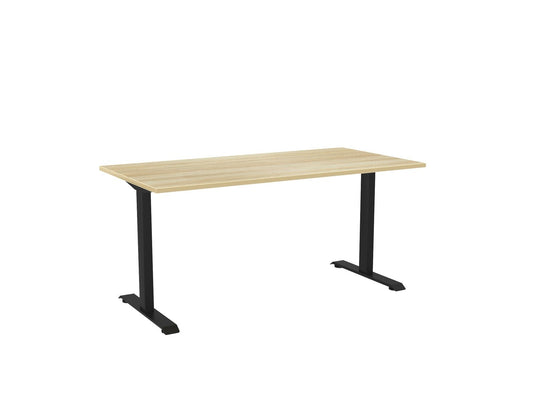 Knight Haven Fixed Single Sided Desk - Black Frame