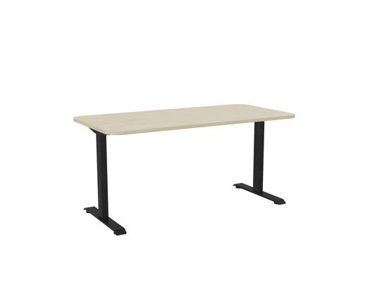 Knight Haven Fixed Single Sided Desk - Black Frame