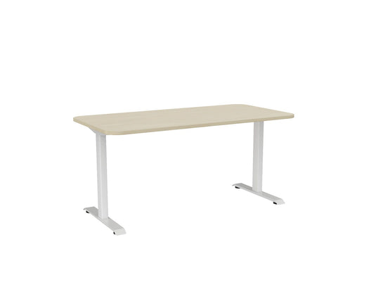 Knight Haven Fixed Single Sided Desk - White Frame