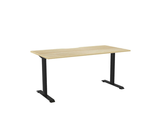 Knight Haven Fixed Single Sided Desk - Black Frame