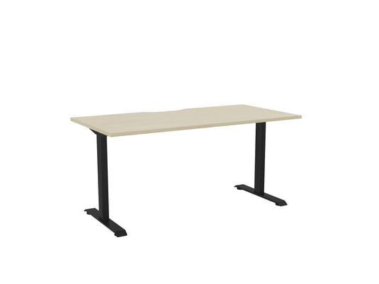 Knight Haven Fixed Single Sided Desk - Black Frame