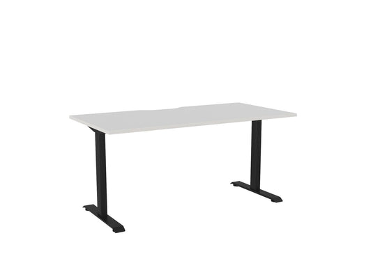 Knight Haven Fixed Single Sided Desk - Black Frame