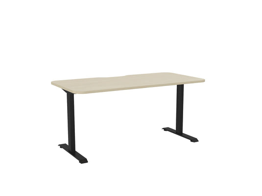 Knight Haven Fixed Single Sided Desk - Black Frame