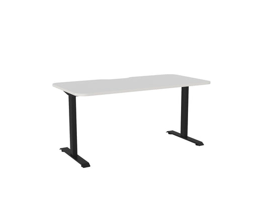 Knight Haven Fixed Single Sided Desk - Black Frame