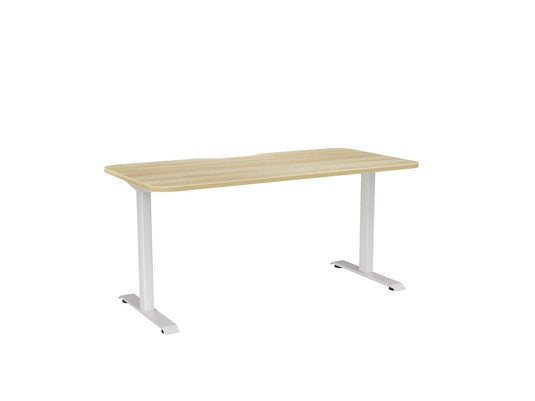 Knight Haven Fixed Single Sided Desk - White Frame