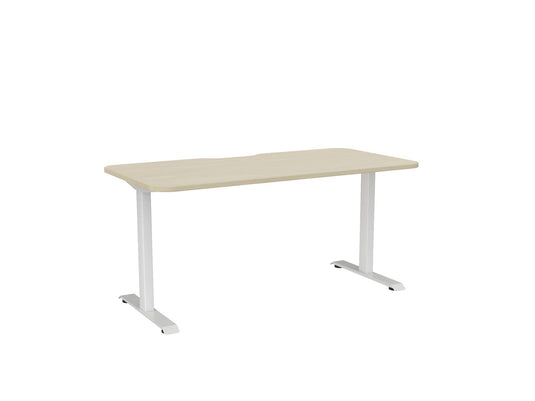 Knight Haven Fixed Single Sided Desk - White Frame