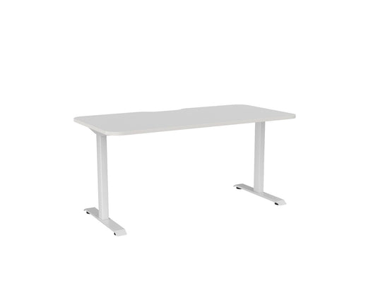 Knight Haven Fixed Single Sided Desk - White Frame