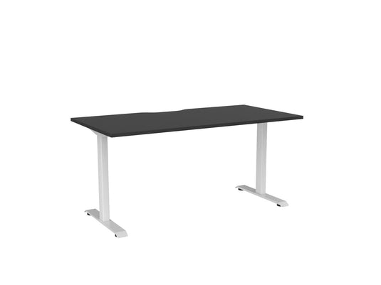 Knight Haven Fixed Single Sided Desk - White Frame