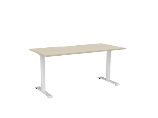 Knight Haven Fixed Single Sided Desk - White Frame