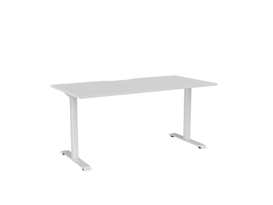 Knight Haven Fixed Single Sided Desk - White Frame