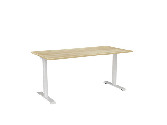 Knight Haven Fixed Single Sided Desk - White Frame