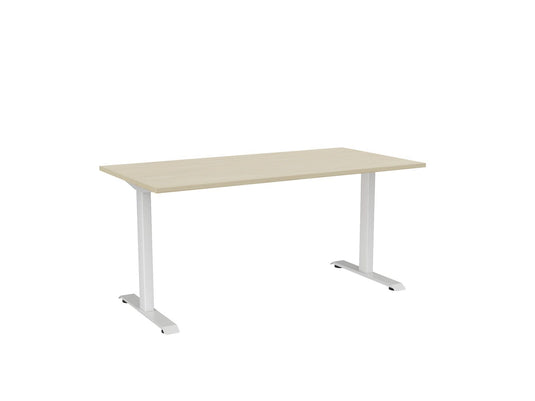 Knight Haven Fixed Single Sided Desk - White Frame